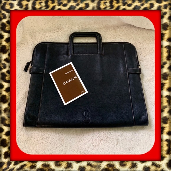 Coach Other - 👑✅PRICE FIRM✅ COACH Black Leather Business Briefcase